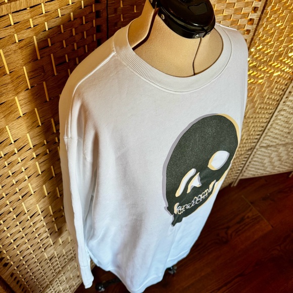 OVERSIZED white Wildfox skull sweatshirt XL - Picture 4 of 12